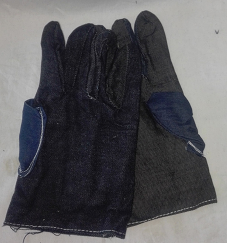 单层牛仔帆布手套 斜纹牛仔布手套 佛山劳保手套