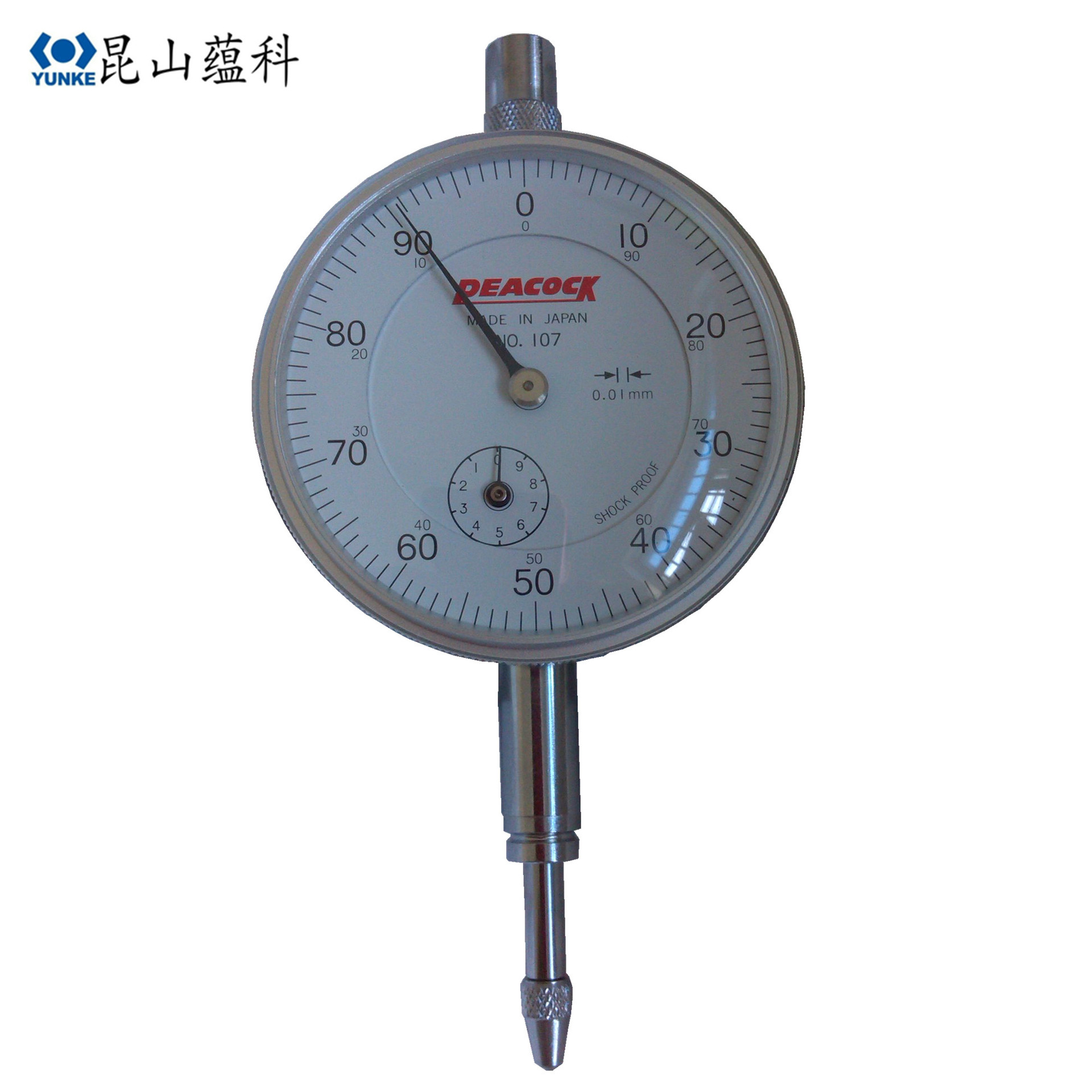 日本peacock 孔雀百分表107 0-10mm/0.01mm苏州代理 107-dx
