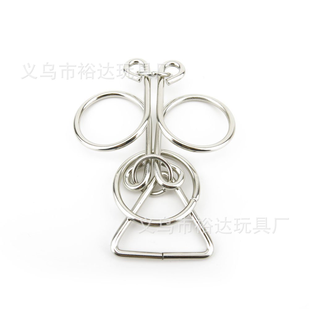 古典益智玩具九连环类金属解锁环儿童智力玩具圆蝴蝶环