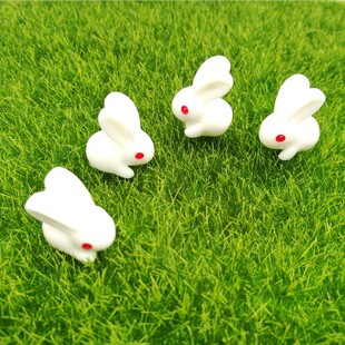 树脂立体小兔子 红眼睛小兔子 diy手机美容配件