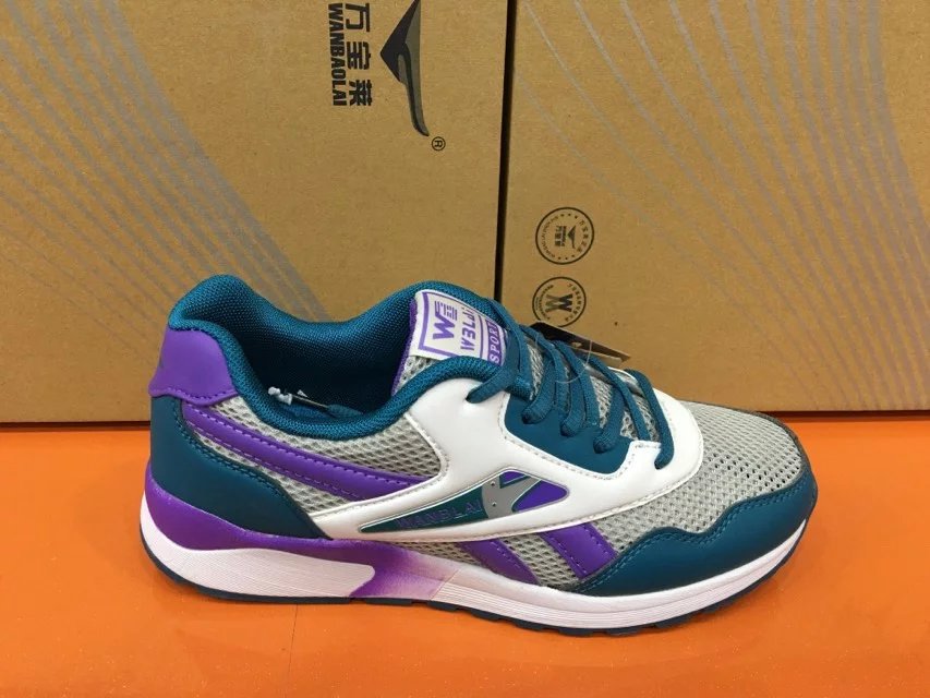 正品新款万宝莱女网跑鞋系列 透气网布跑步