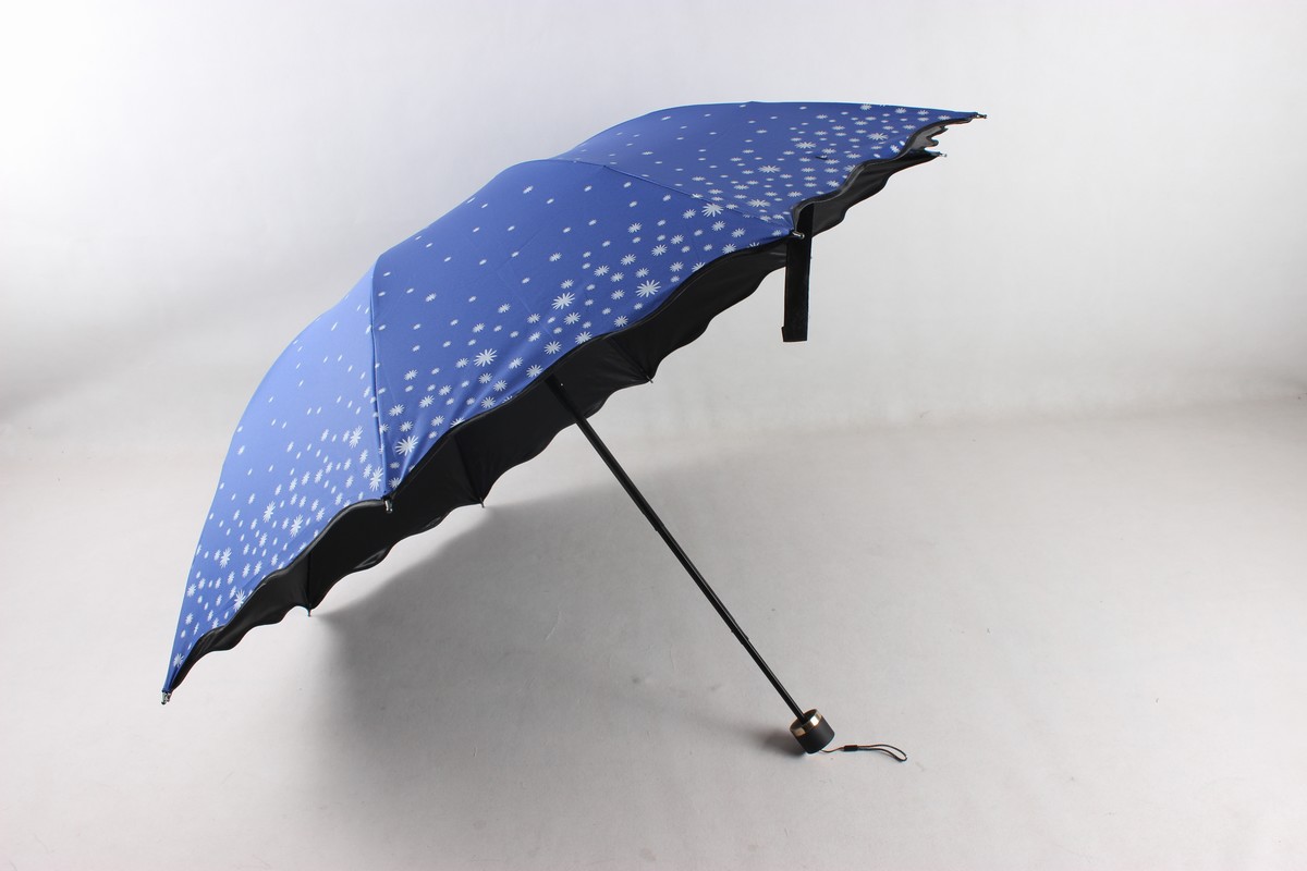 厂家现货批发女士创意黑胶防晒太阳伞十骨满天星晴雨伞加大遮阳伞