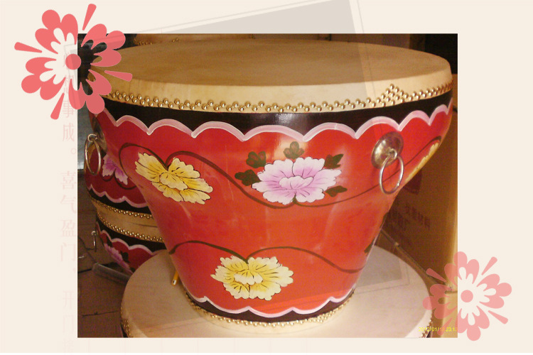 文乐鼓厂 厂家直销 18寸彩绘花盆鼓 牛