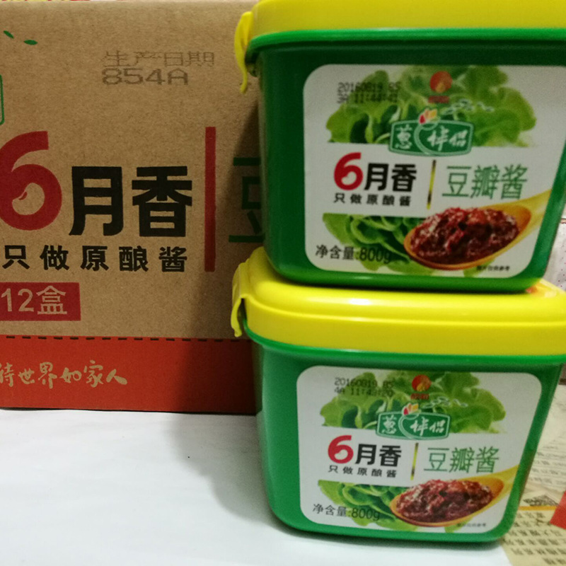 家庭餐饮调味料 葱伴侣六月香豆瓣酱 800g大豆酱 调味酱