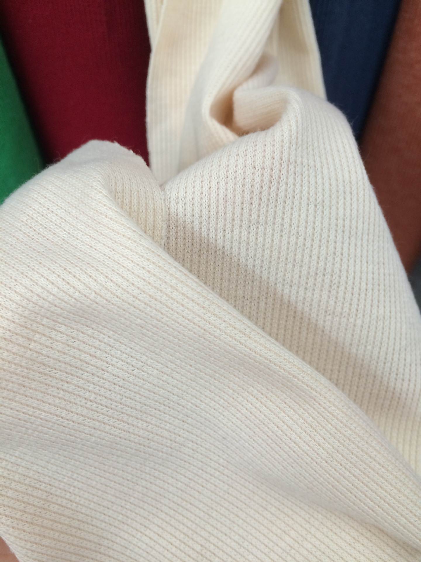 涤22罗纹拉架时装袖口领口面料罗纹布坑条布