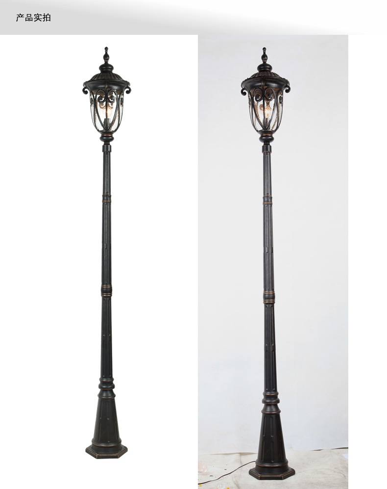 专业定制led2.2米单头欧式别墅防水室外 小区花园过道路灯 庭院灯