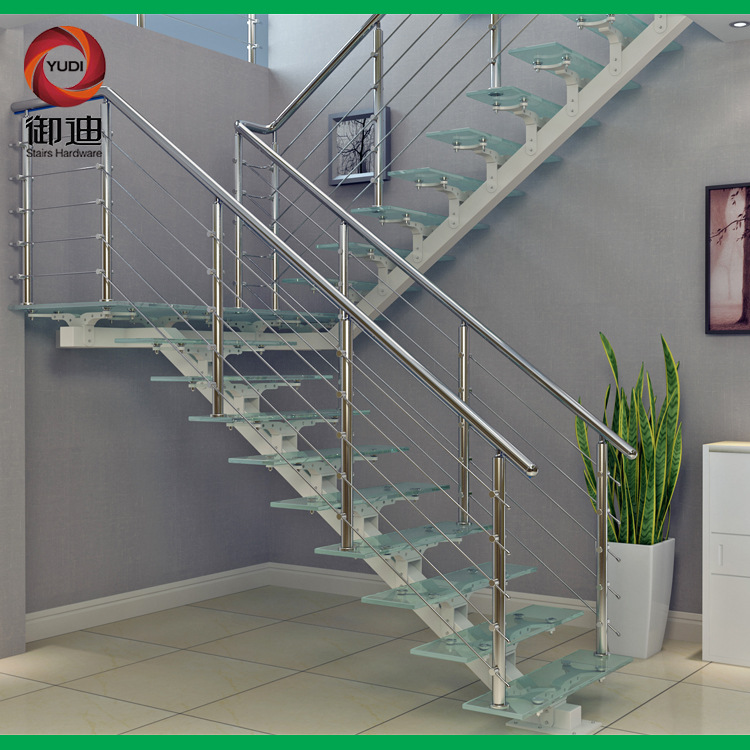 定制方管龙骨楼梯 楼梯装修效果图 室内工程装修楼梯 楼梯玻璃板