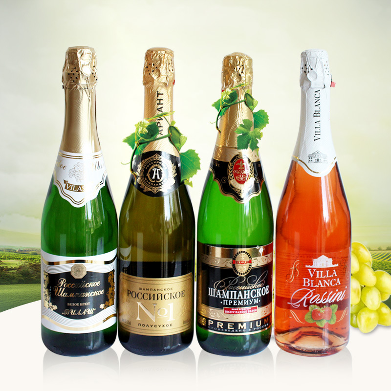 俄罗斯进口维拉半甜香槟750ml白葡萄酒婚礼节日庆贺葡萄酒香槟