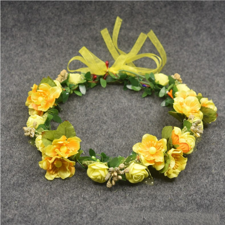 新娘婚纱写真饰品 韩版海边渡假旅游仿真薰衣草儿童花环头饰批发