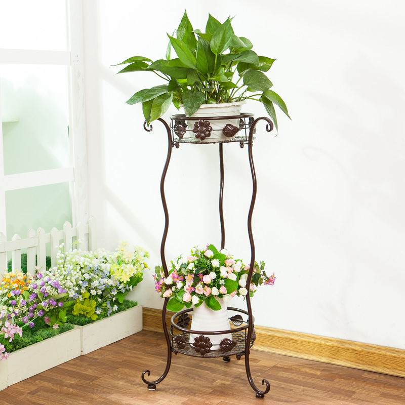 铁艺花架子落地多层 绿萝花盆架 特价 双层花架 花篮架防腐花盆架
