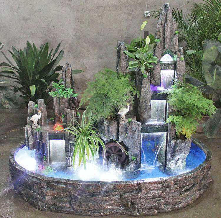 大型假山流水喷泉盆景室内山水景观石头阳台鱼缸客厅庭院落地摆.