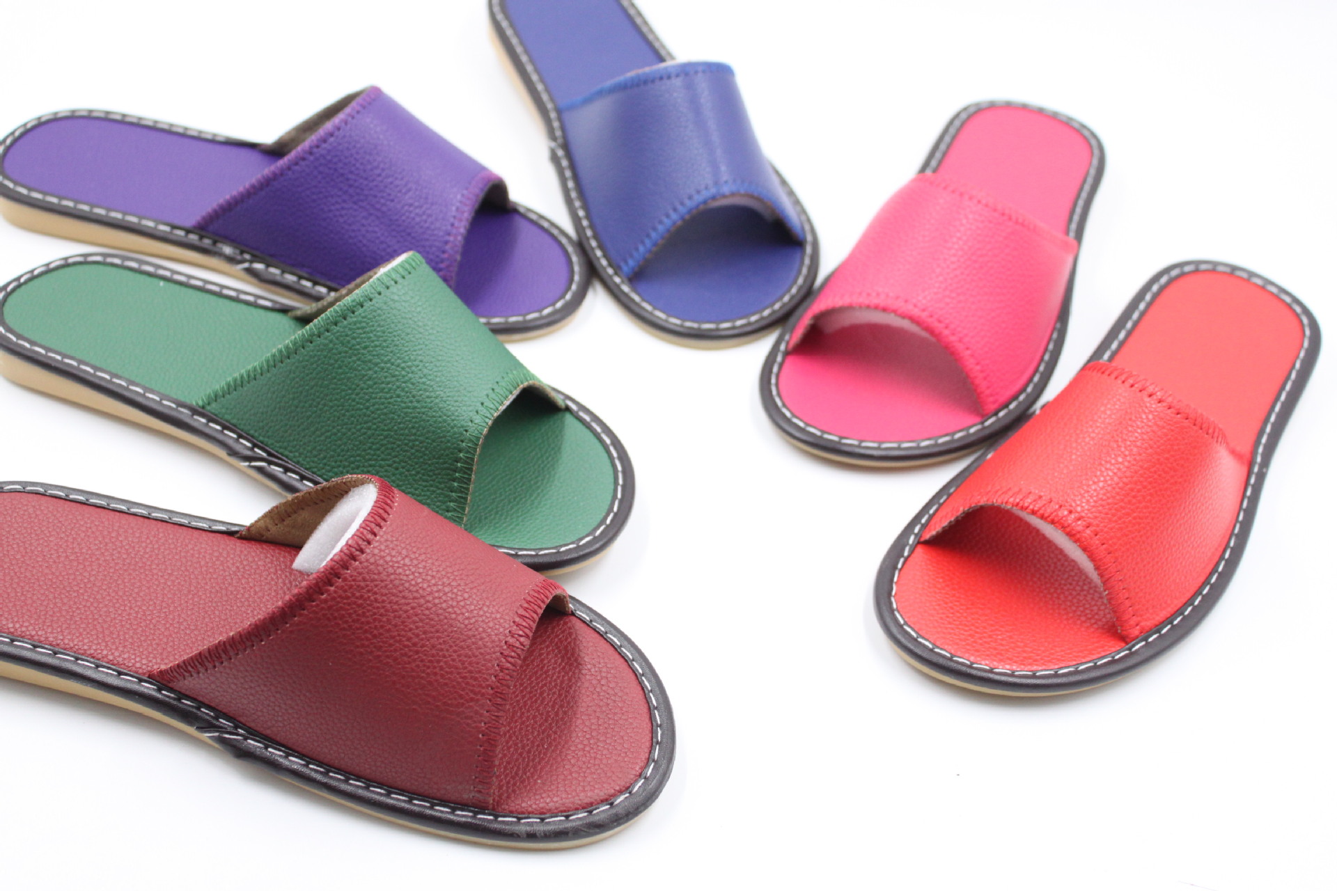 2016新款 夏拖糖果色家具室内人造pu皮防滑情侣凉拖鞋批发