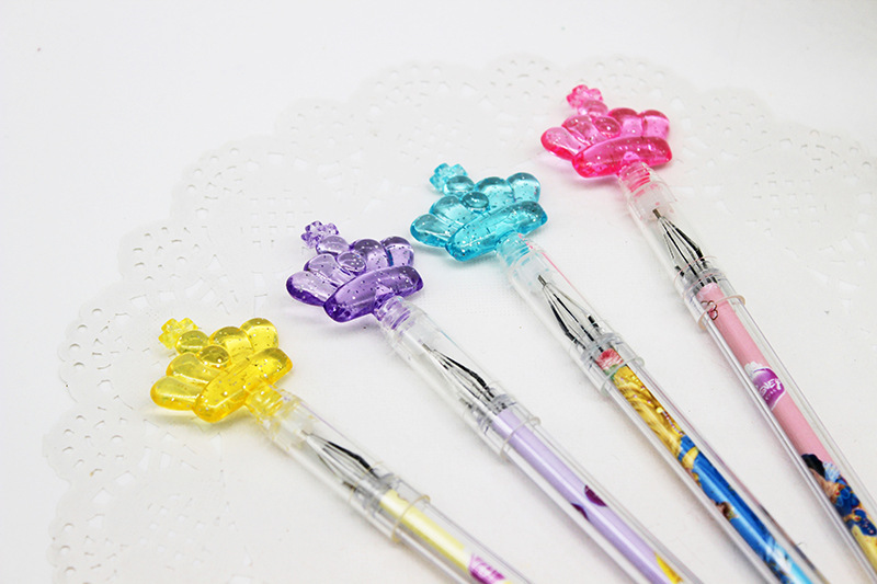 公主皇冠钻石头中性笔 创意学生中性笔 韩国文具特价厂家批发