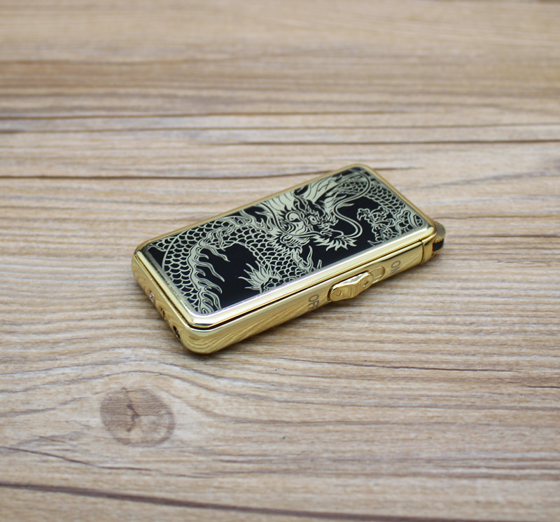 厂家新款usb充电充气两用明火打火机多款图案支持个性订制代发