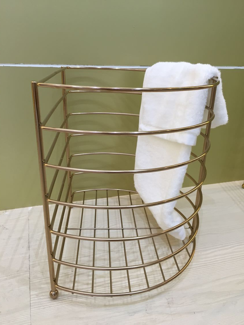 酒店客房布草篮半圆形不锈钢毛巾筐毛巾框客房布草筐布草篮浴巾筐