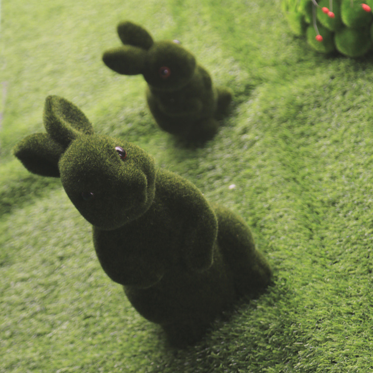 厂家直销森系主题婚礼道具绿色兔子动物摆件橱窗影楼摄影装饰用品