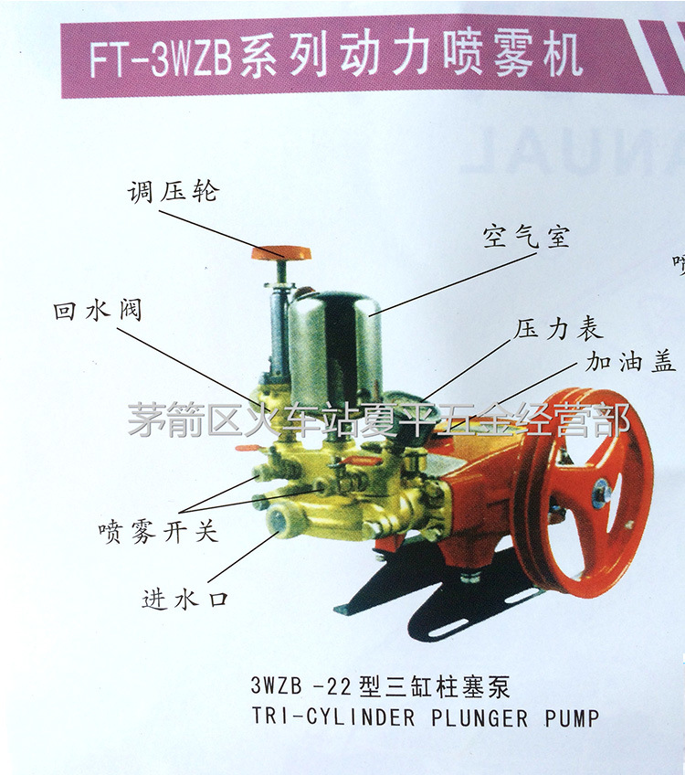 水泵增压泵 供应各类ft-3wzb系列动力喷雾机三缸柱塞泵.