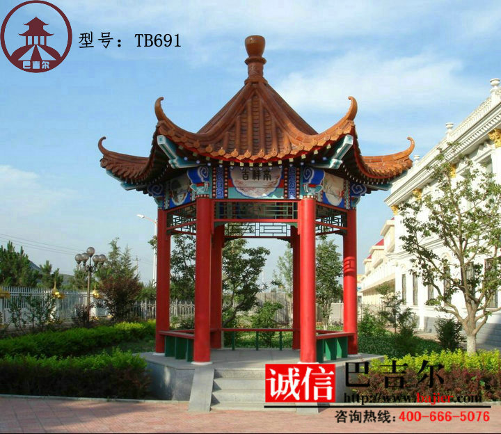 古建青瓦防腐六角亭