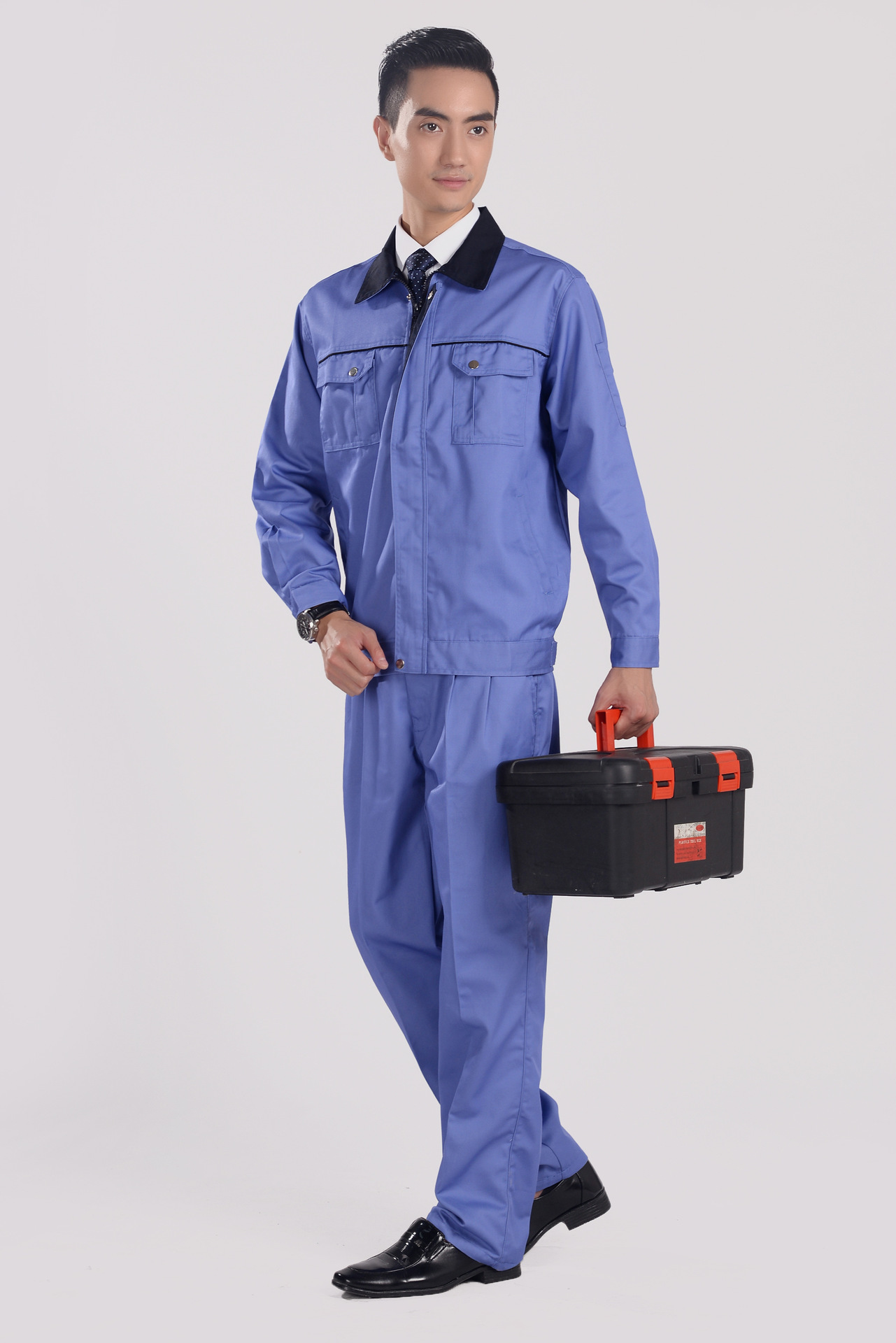 厂家直销长袖工作服套装定做工装员工工作服工厂车间工作服绣印字
