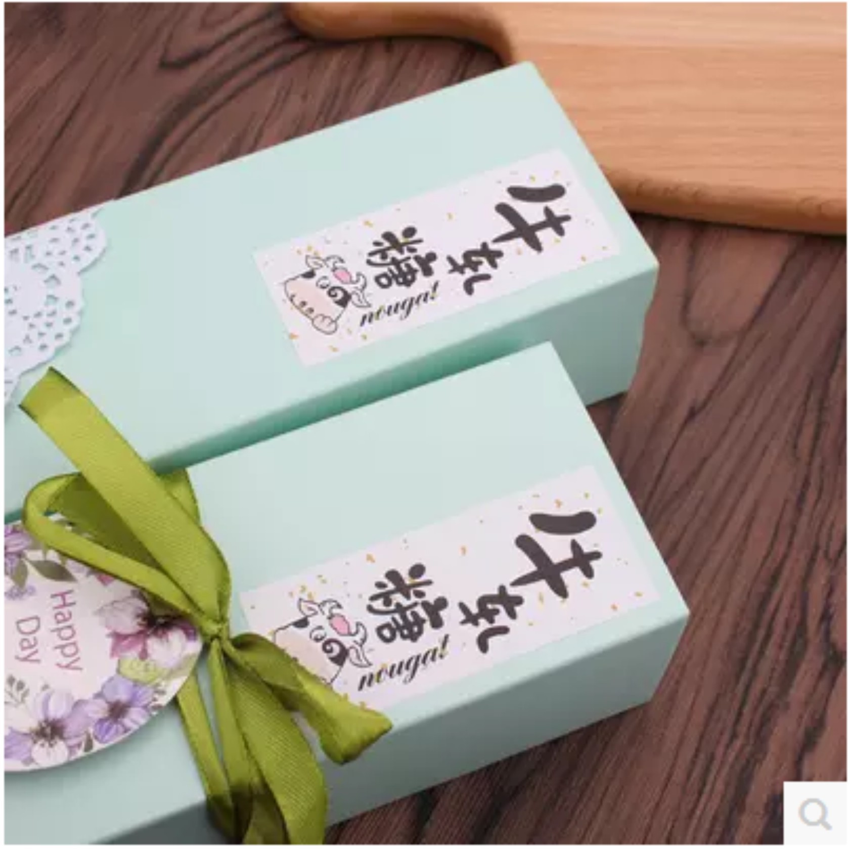 高档牛轧糖贴纸 牛轧糖包装盒装饰贴烘焙包装盒不干胶封口贴6枚