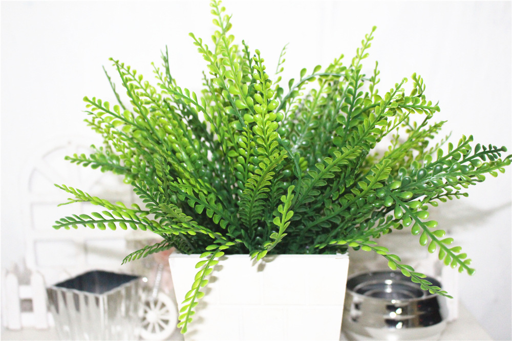 5杈15条麦穗草 凤尾草 厂家生产园艺装饰 塑料人造花草 仿真植物