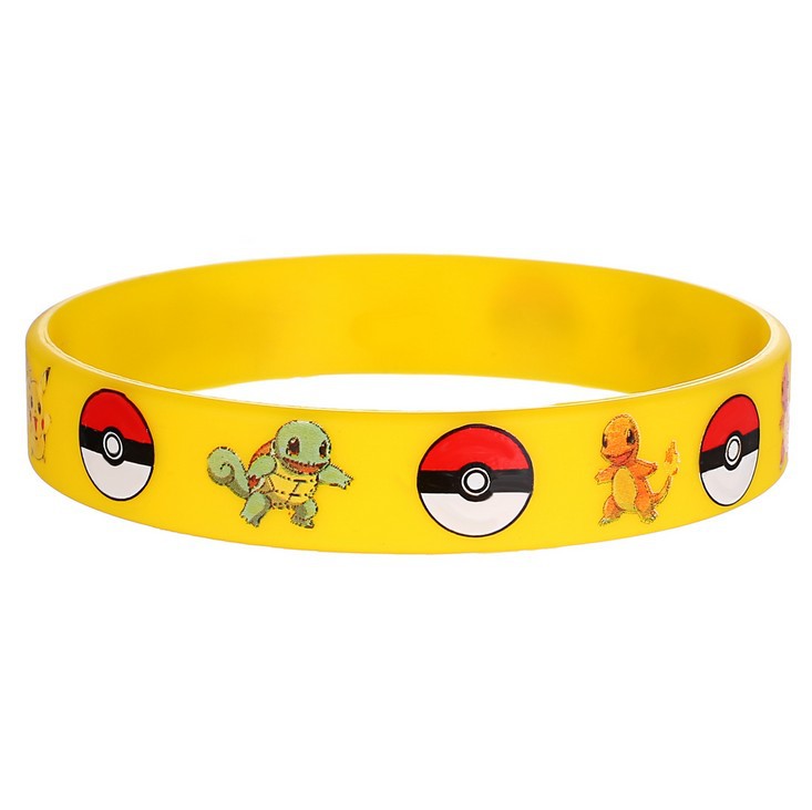 厂家供应 硅胶手环 卡通系列皮卡丘印刷手腕带