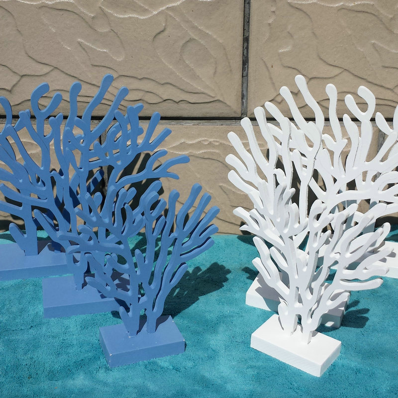 批发地中海风格木质珊瑚三件套 摆件装饰品纯手工木质家居工艺品