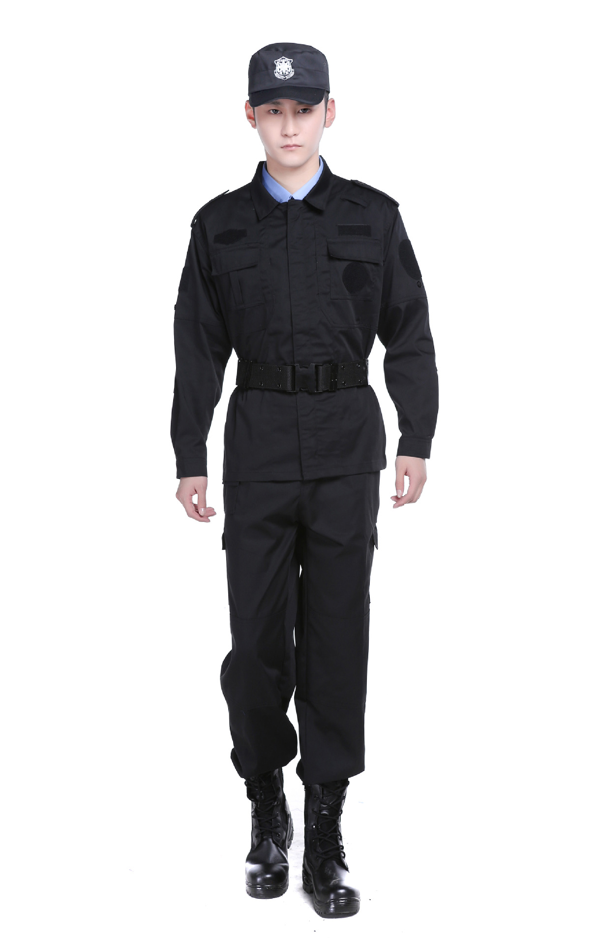 新款保安春秋服黑色保安套装长袖特训服保安制服厂家直供