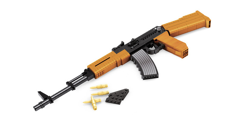 一件代发奥斯尼ausini益智科教玩具22705mp5突击枪a597片积木枪