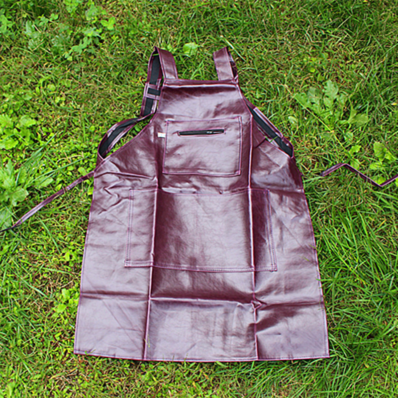 双肩皮油围裙