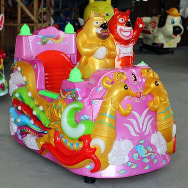 厂家直销2016新款摇摇车吹泡泡双凤双熊摇摆机儿童电动投币摇摆车