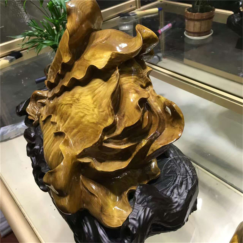 四川小叶桢楠金丝楠实木根雕百财木雕工艺品收藏办公家居饰品摆件