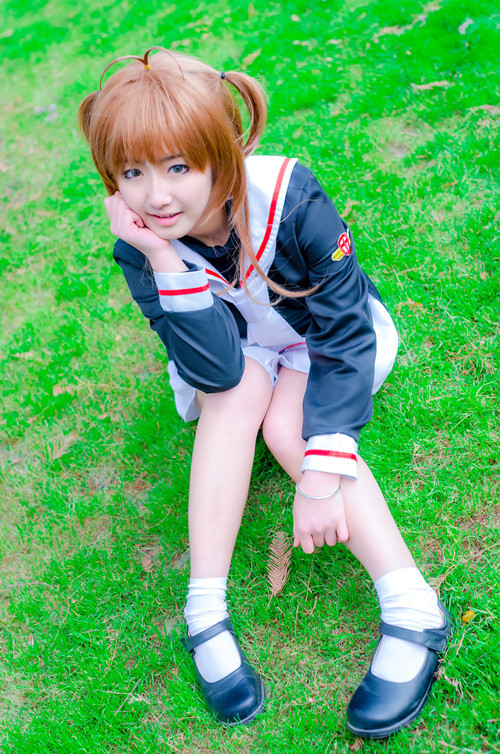 魔卡少女樱cos服 百变小樱水手服 小樱校服 木之本樱cosplay女装