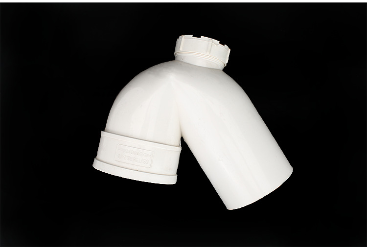 中特新端塑业 pvc-u45度弯头带检 排水配件 双承插存水弯