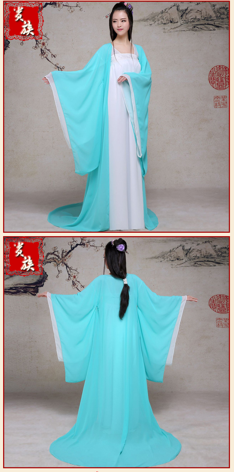 【抹胸】抹胸蓝色雪纺古装改良服装白色手工刺绣唐装演出服结婚礼服女