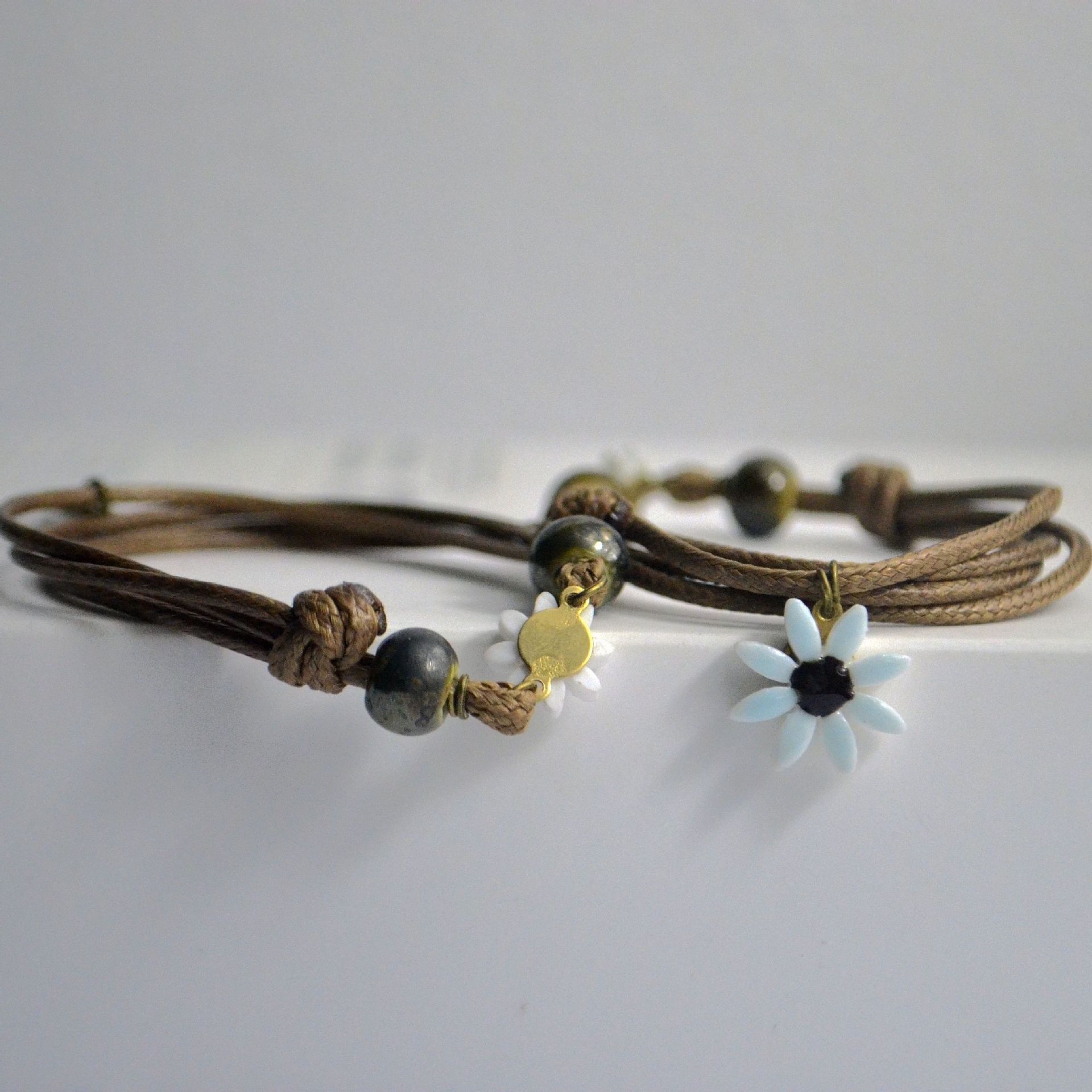 两生花手链景德镇地摊货源饰品 手工原创 热卖爆款花瓣陶瓷手链