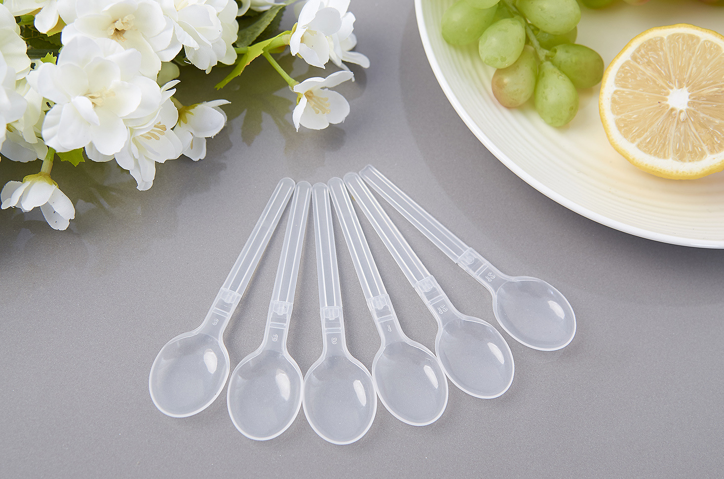 pp6 一次性塑料折叠勺 水晶心勺 八宝粥勺 单只独立包装 环保无毒