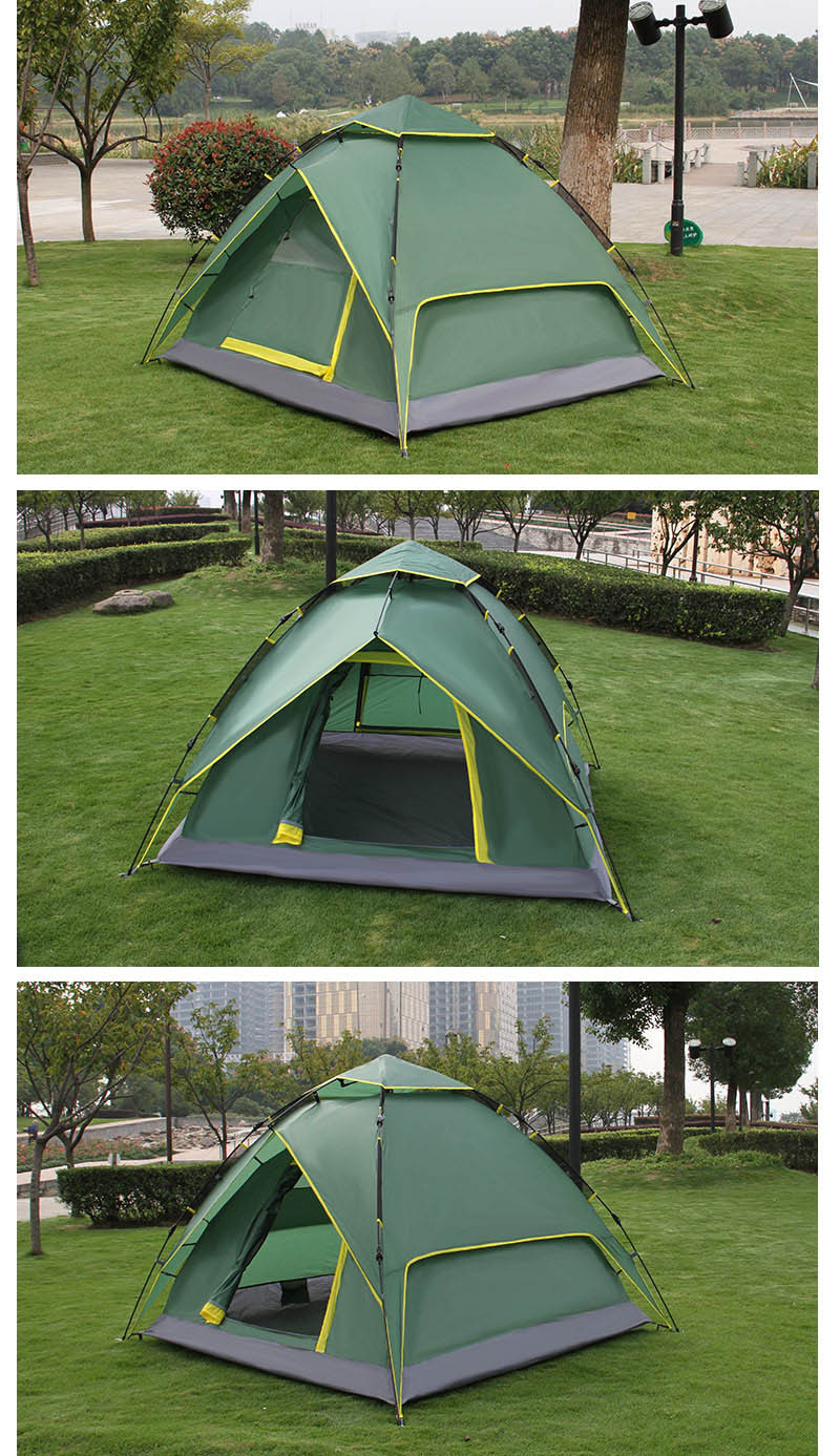 液压自动帐篷 两门两窗190t涤纶布双层