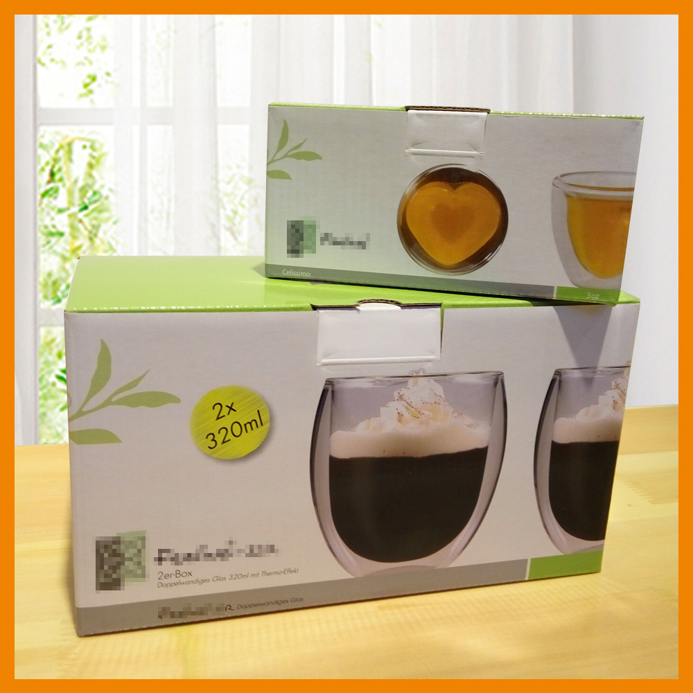 厂家定制双层玻璃杯瓦楞彩盒 茶咖啡牛奶水果汁杯子包装盒礼品盒