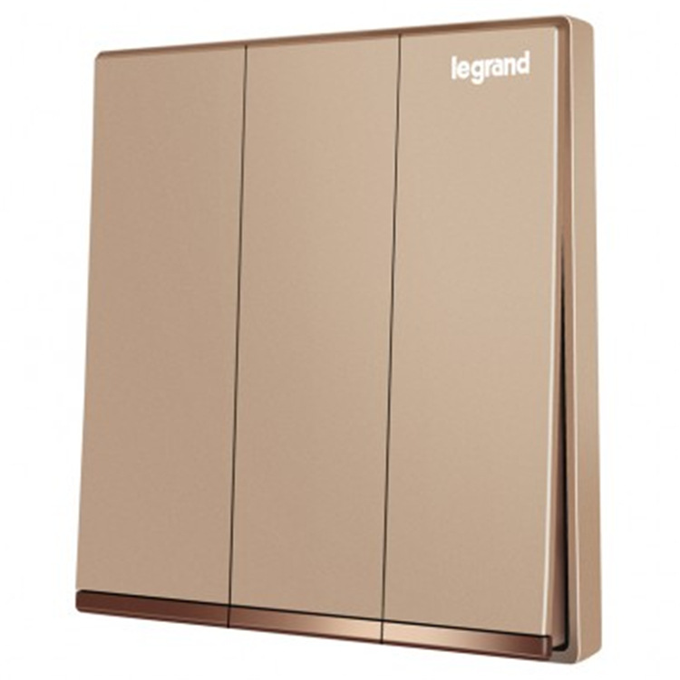 罗格朗k8逸景系列玫瑰金 三开单控开关 三联单控 代理经销批发