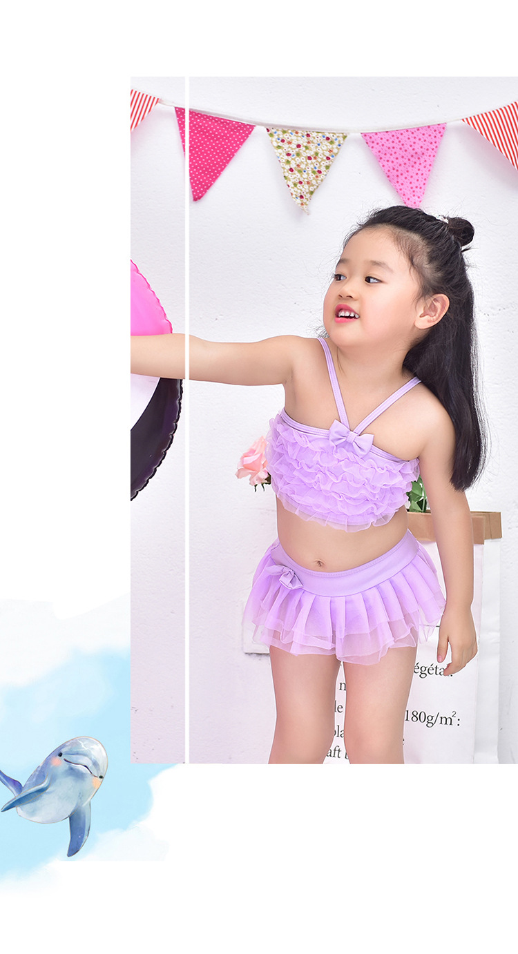 2017年新款儿童泳装女童小女孩分体比基
