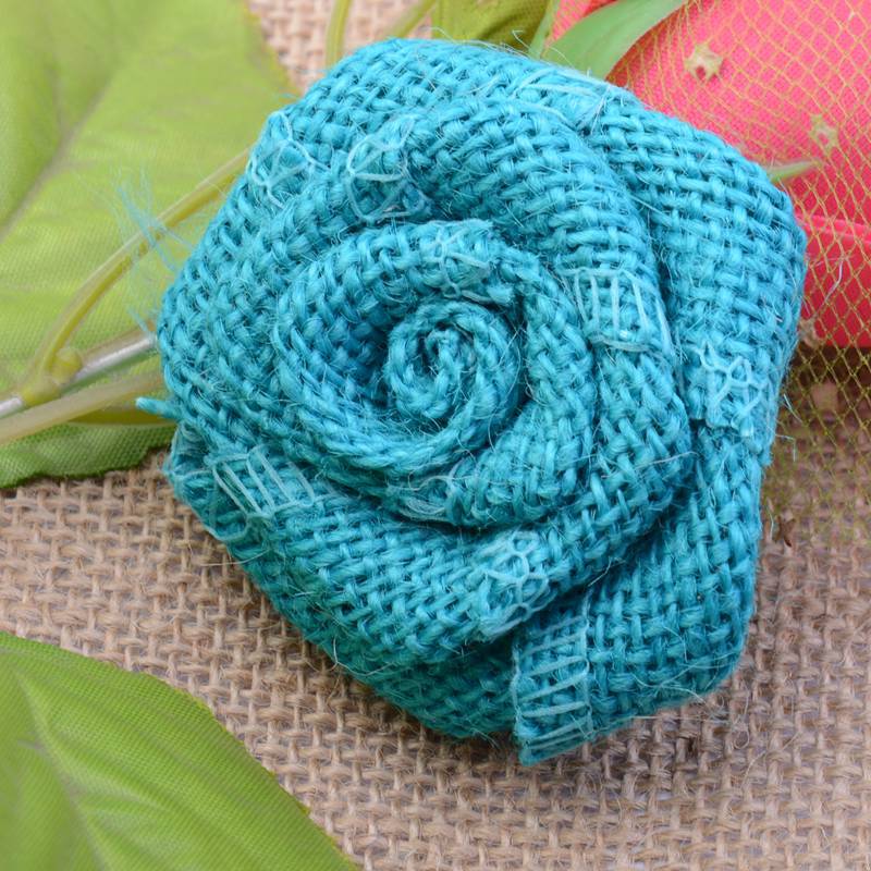 diy手工花麻玫瑰花 卡片装饰 背包服饰装饰 麻制品 麻带 麻卷