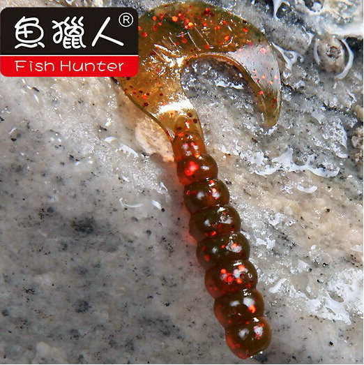 鱼猎人品牌迷你卷尾蛆 w15d 45mm 0.9克慢沉型马口白条鱼饵路亚饵