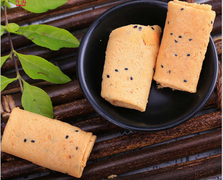 蛋卷乐爷手工金丝卷 黑芝麻味 香脆传统蛋