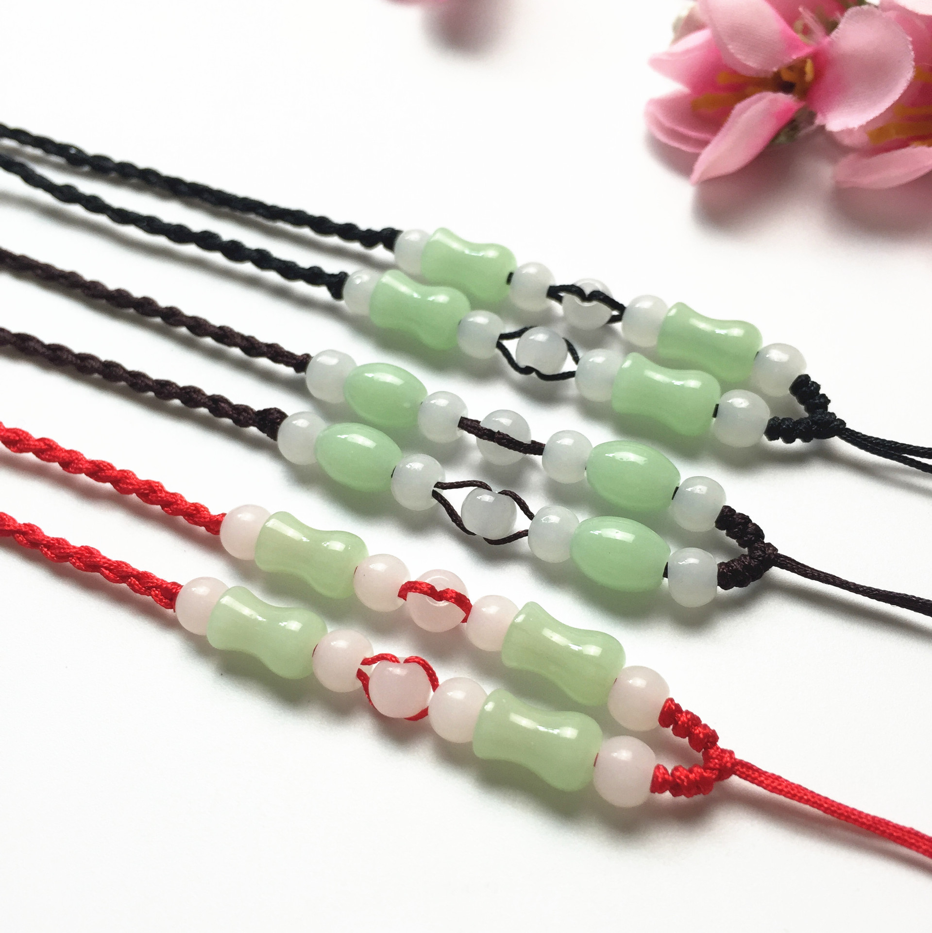 四股编项绳 玻璃珠挂绳 珠宝玉石吊坠配绳 厂家批发