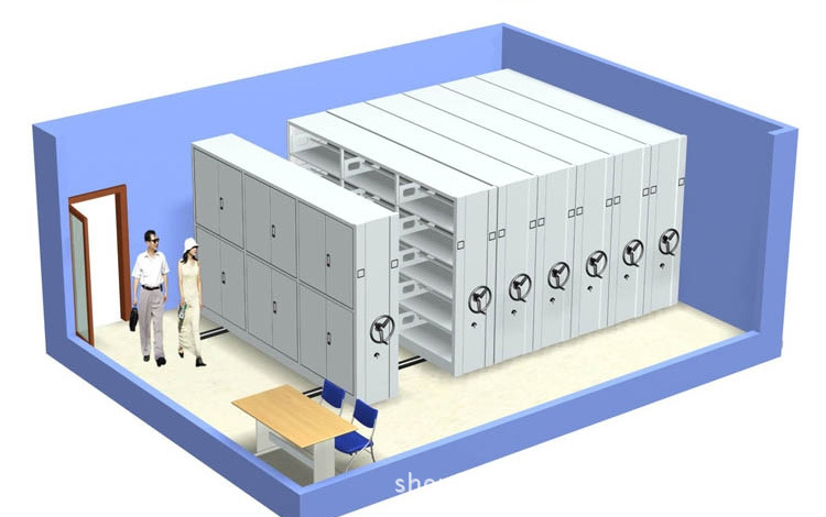 手动会计凭证密集架12层10层会计室资料柜会计手摇移动