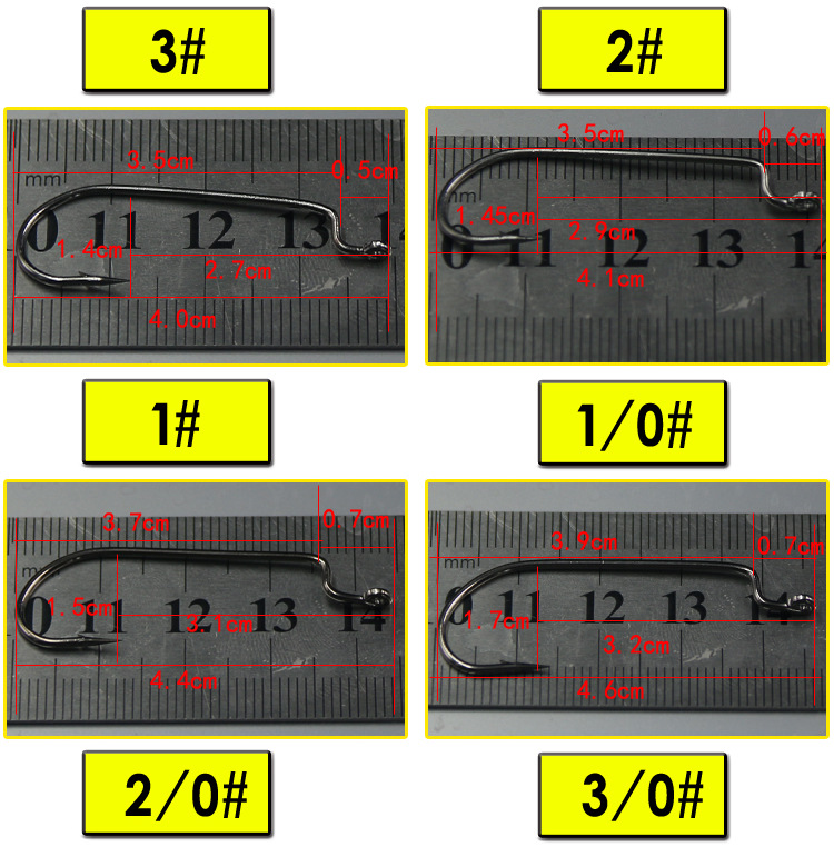 [厂销]窄腹曲柄钩新品高碳路亚钩 路亚带孔虫钩 海钓鱼钩散装批发