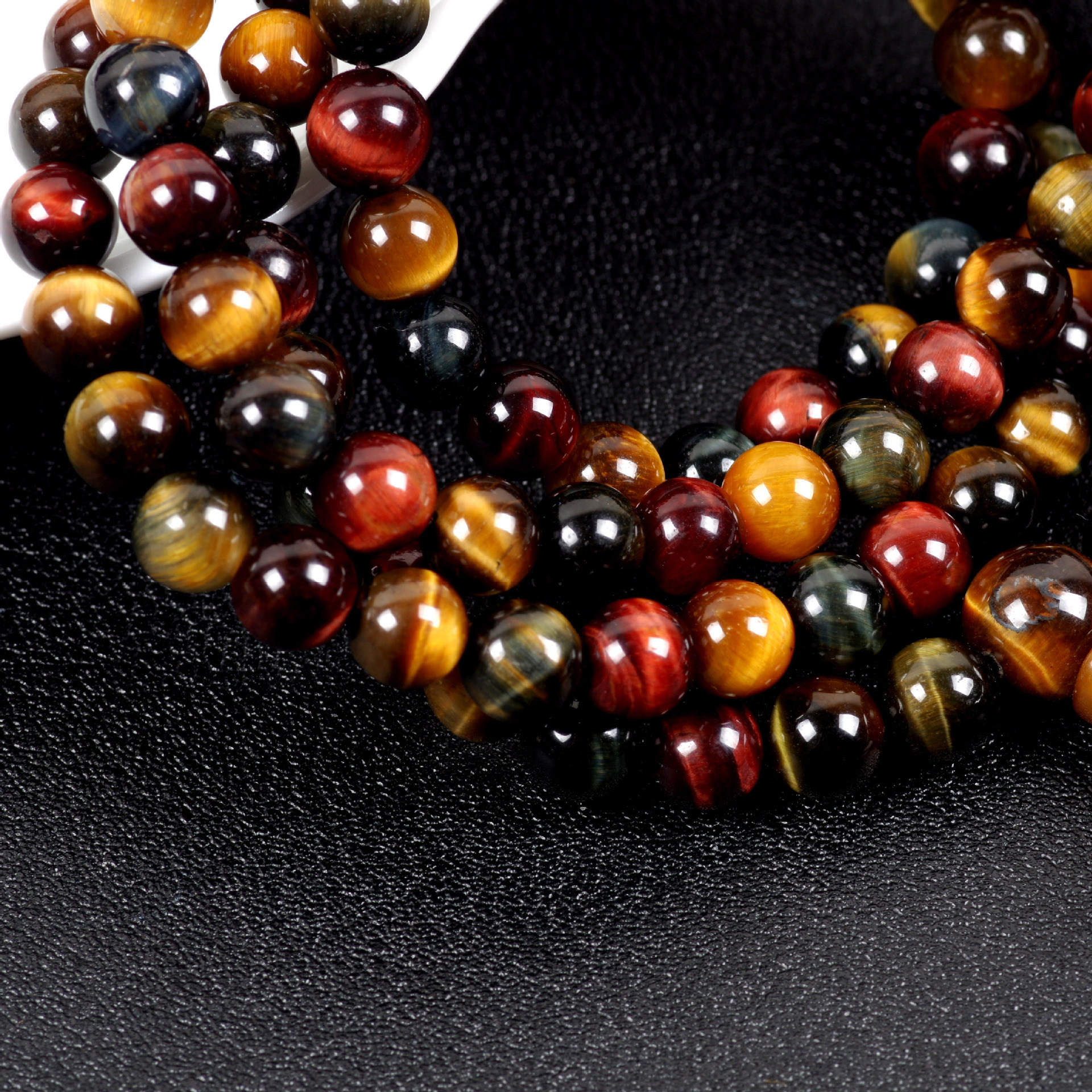 2a天然虎眼石彩虎眼石108颗手链 厂家直销 一件代发