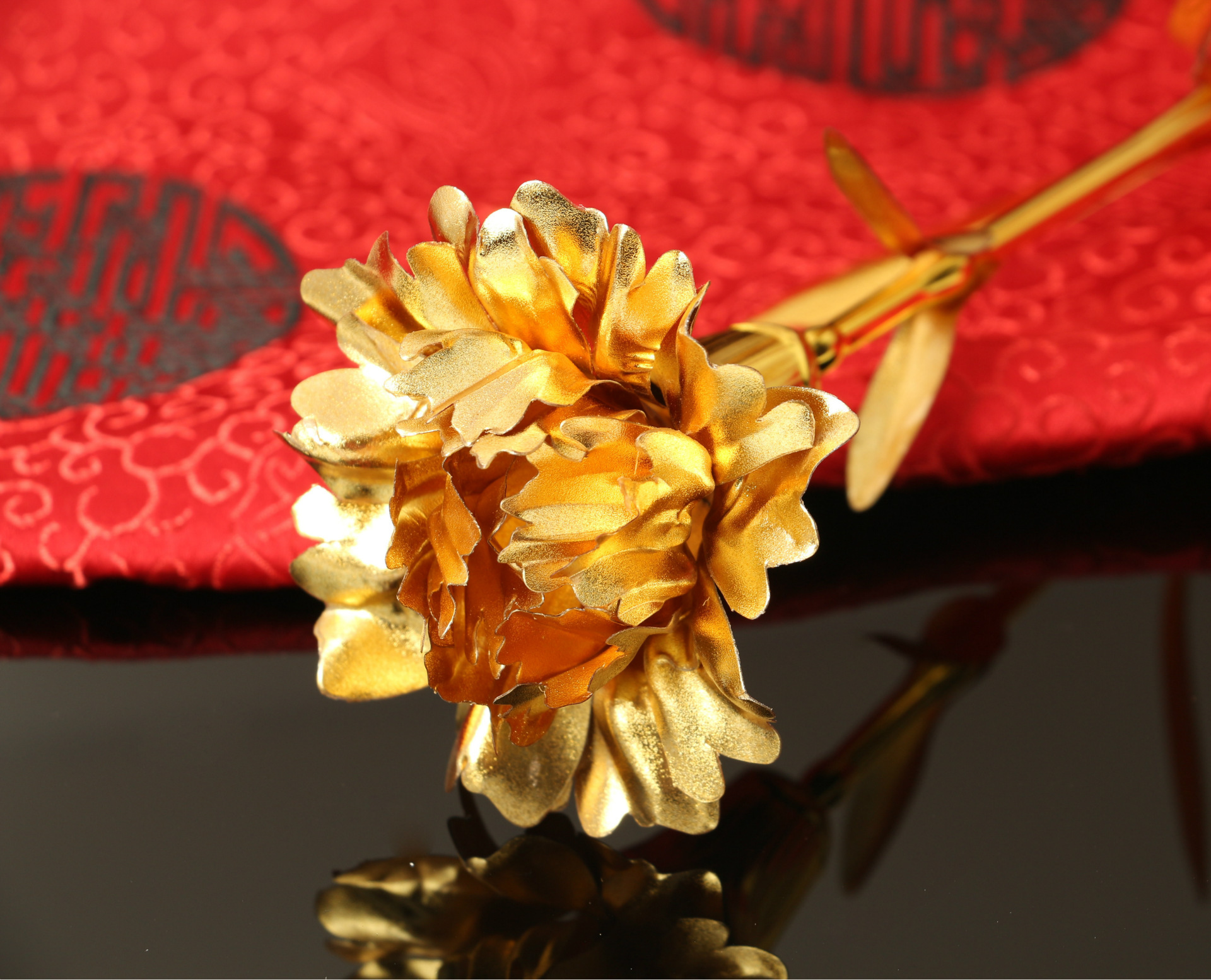 批发24k金箔康乃馨 母亲节教师节礼物饰品配件创意礼物 工厂直销