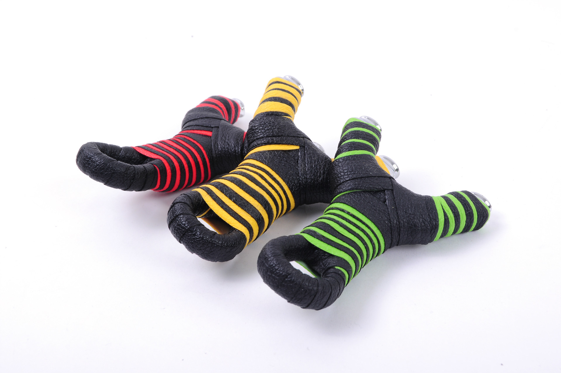 富沥舒短拉弓 龅牙合金亮面扁皮筋弹弓 弓身手工缠吸汗带现货